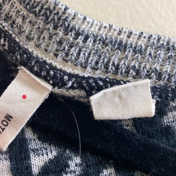 Moth Anthropologie midi small black and white diamond print cotton blend dress - Picture 2 of 7